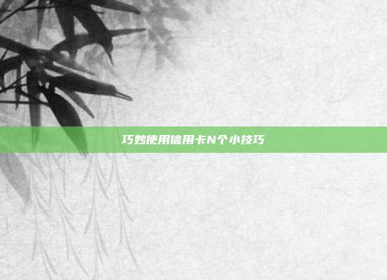 巧妙使用信用卡N個小技巧