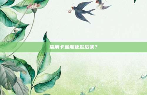 信用卡逾期還款后果？