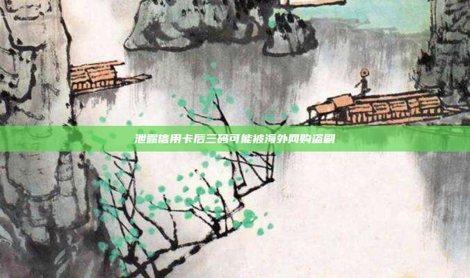泄露信用卡后三碼可能被海外網購盜刷