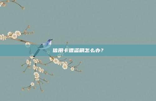 信用卡遭盜刷怎么辦？