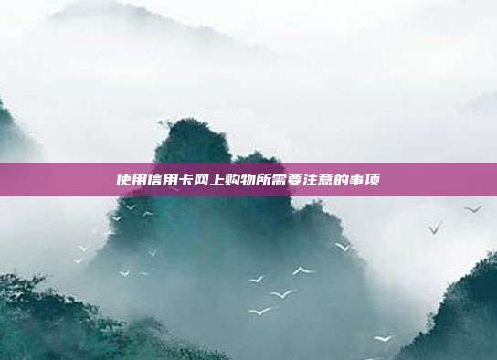 使用信用卡網上購物所需要注意的事項