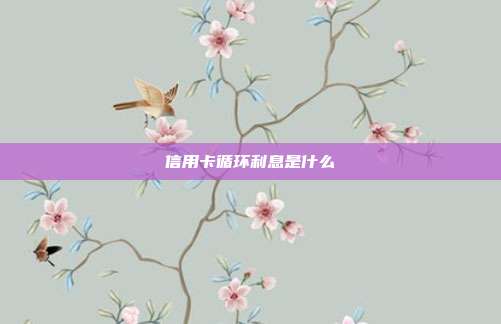 信用卡循環利息是什么
