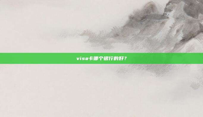 visa卡哪個銀行的好？