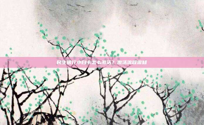 民生銀行小白卡怎么激活？激活流程需知