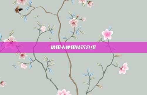 信用卡使用技巧介紹