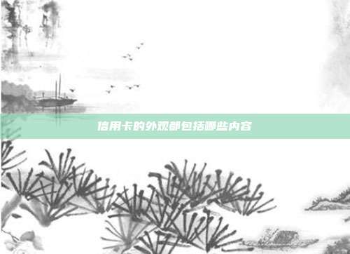 信用卡的外觀都包括哪些內容