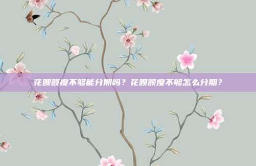 花唄額度不夠能分期嗎？花唄額度不夠怎么分期？