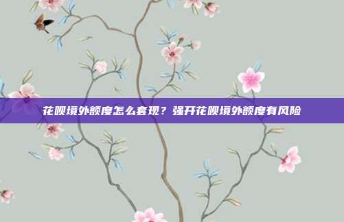 花唄境外額度怎么套現？強開花唄境外額度有風險