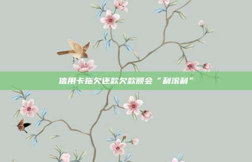 信用卡拖欠還款欠款額會“利滾利”