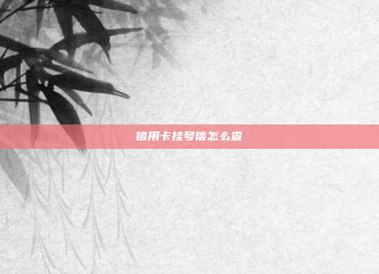 信用卡掛號(hào)信怎么查