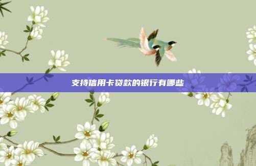 支持信用卡貸款的銀行有哪些