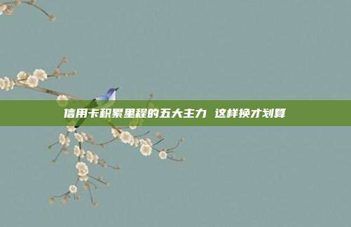 信用卡積累里程的五大主力 這樣換才劃算