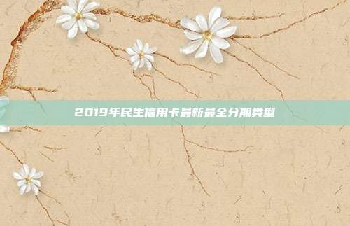 2019年民生信用卡最新最全分期類型