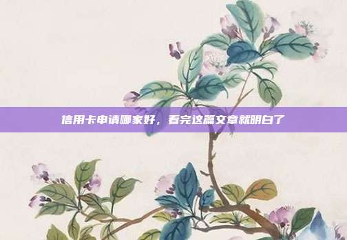 信用卡申請哪家好，看完這篇文章就明白了