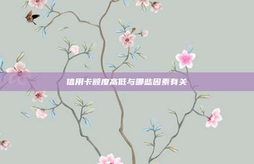 信用卡額度高低與哪些因素有關