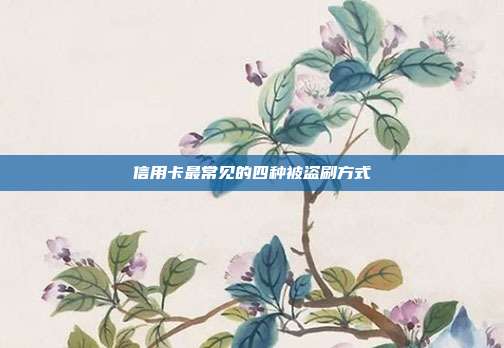 信用卡最常見(jiàn)的四種被盜刷方式