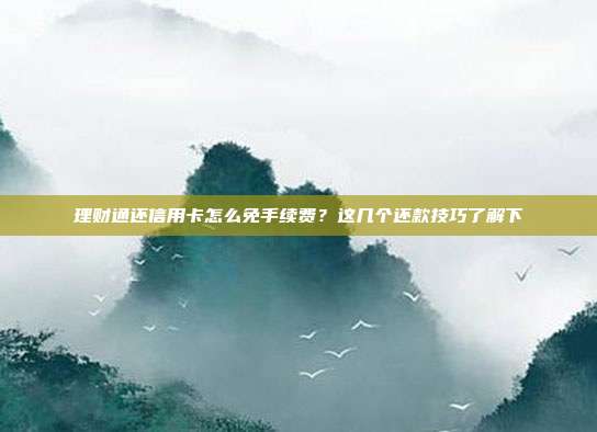 理財(cái)通還信用卡怎么免手續(xù)費(fèi)?這幾個(gè)還款技巧了解下