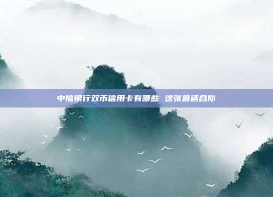 中信銀行雙幣信用卡有哪些 這張最適合你