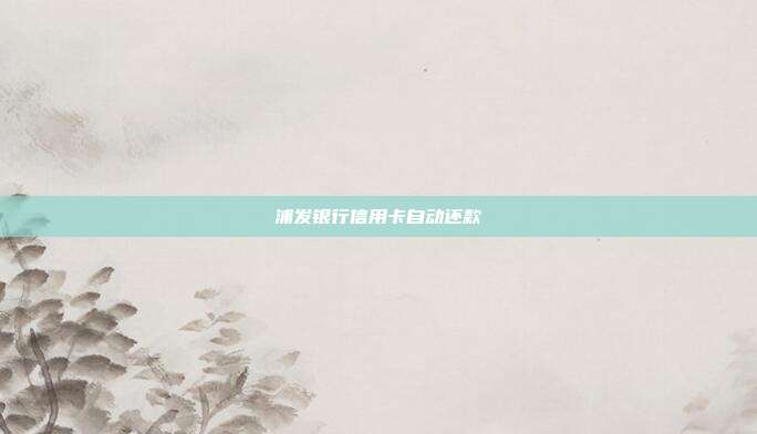浦發(fā)銀行信用卡自動(dòng)還款