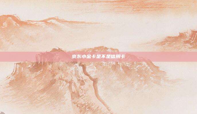 京東小金卡是不是信用卡
