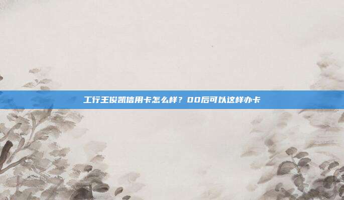 工行王俊凱信用卡怎么樣?00后可以這樣辦卡