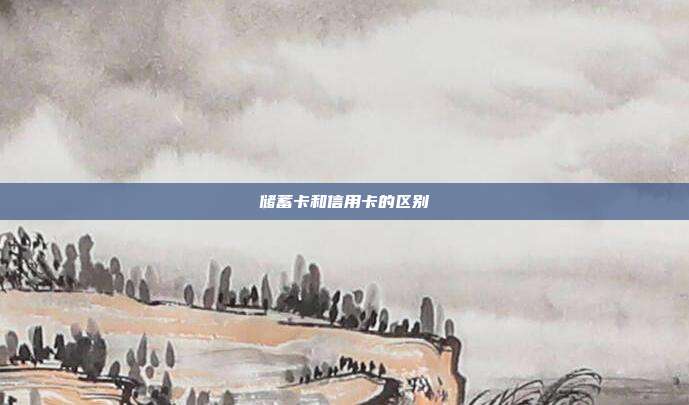 儲蓄卡和信用卡的區別