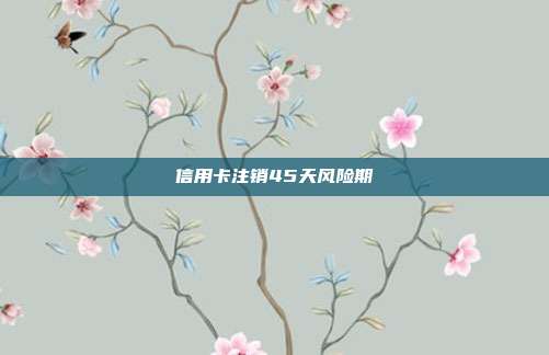 信用卡注銷45天風險期