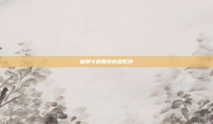 信用卡逾期滯納金取消