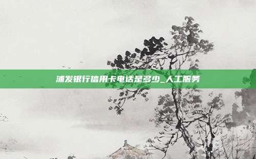 浦發(fā)銀行信用卡電話是多少_人工服務(wù)
