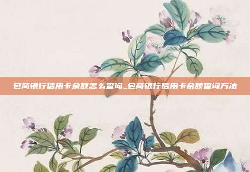 包商銀行信用卡余額怎么查詢_包商銀行信用卡余額查詢方法
