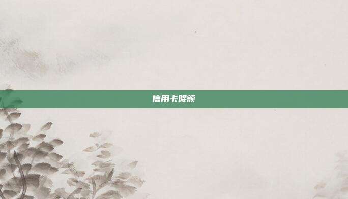 信用卡降額