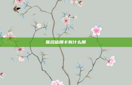 聯(lián)名信用卡有什么用