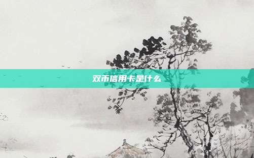 雙幣信用卡是什么