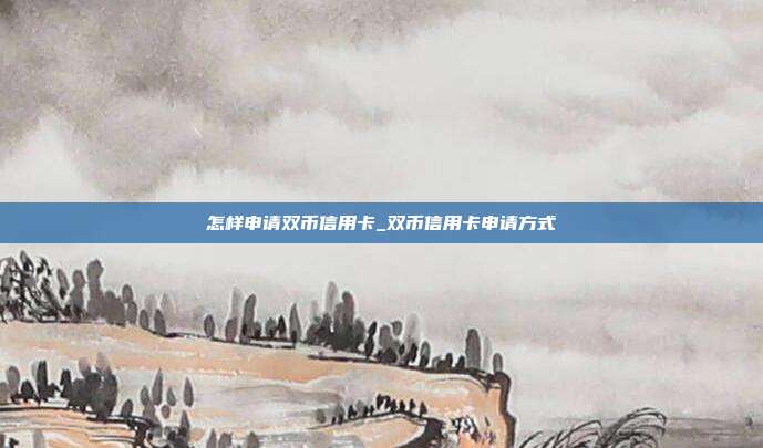 怎樣申請雙幣信用卡_雙幣信用卡申請方式