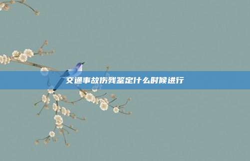 交通事故傷殘鑒定什么時(shí)候進(jìn)行