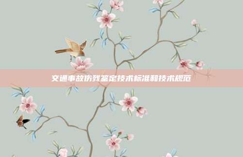 交通事故傷殘鑒定技術(shù)標(biāo)準(zhǔn)和技術(shù)規(guī)范