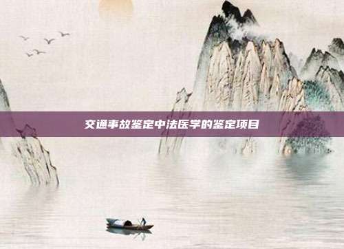 交通事故鑒定中法醫(yī)學(xué)的鑒定項目