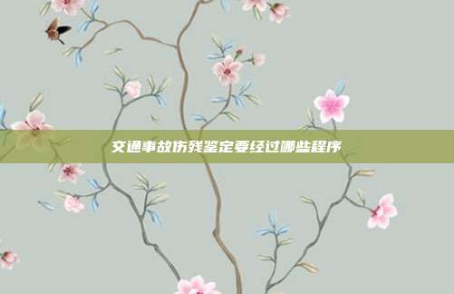 交通事故傷殘鑒定要經過哪些程序