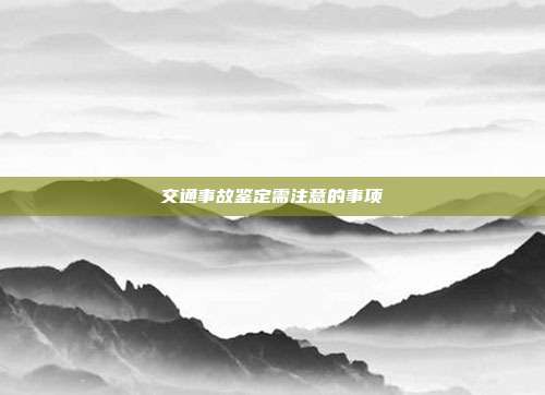 交通事故鑒定需注意的事項