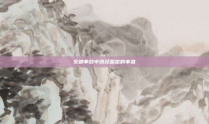 交通事故中涉及鑒定的事宜