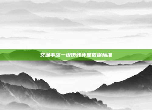 交通事故一級傷殘評定依據標準