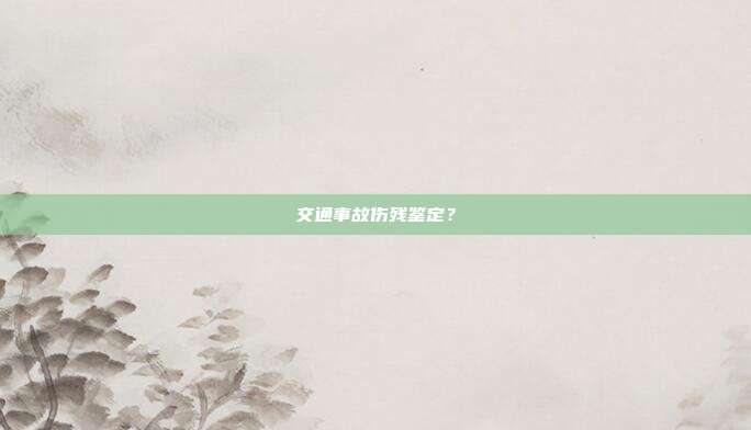 交通事故傷殘鑒定?