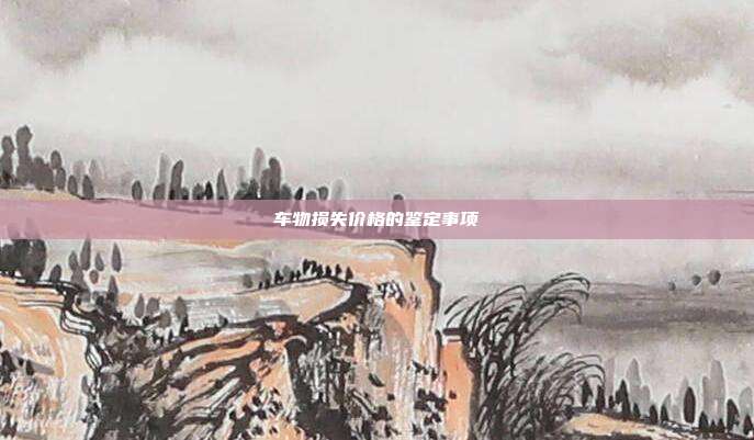 車物損失價格的鑒定事項