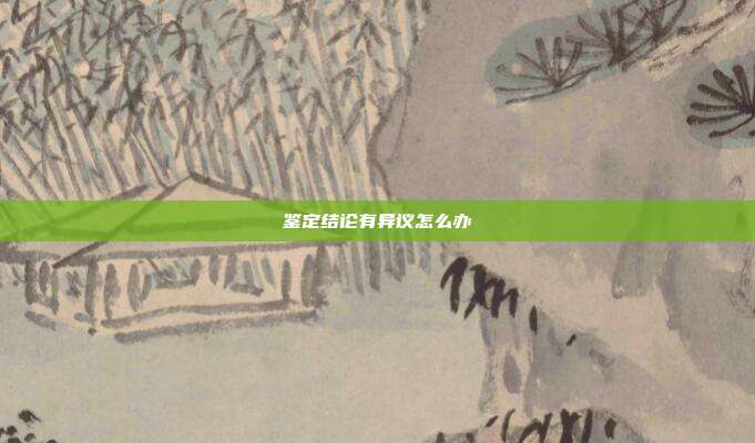 鑒定結(jié)論有異議怎么辦