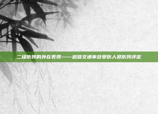 二級傷殘的外在表現——道路交通事故受傷人員傷殘評定