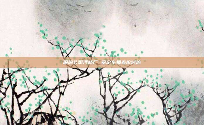 保險公司汽修廠 鑒定車損差價過倍