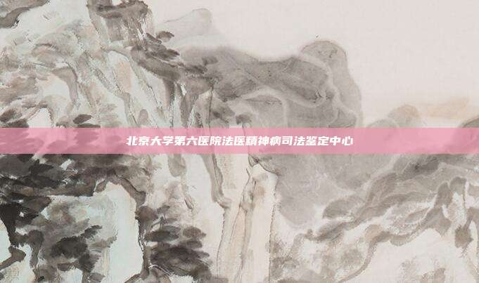 北京大學第六醫(yī)院法醫(yī)精神病司法鑒定中心
