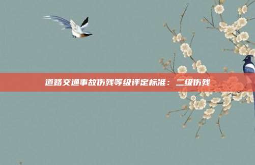 道路交通事故傷殘等級評定標準:二級傷殘