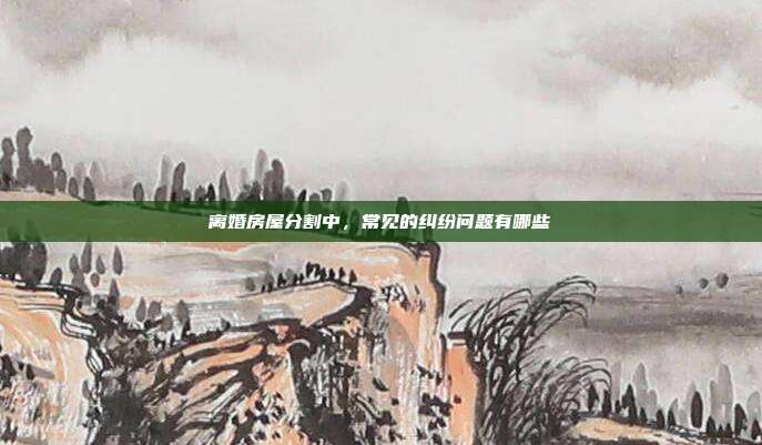 離婚房屋分割中,常見的糾紛問題有哪些