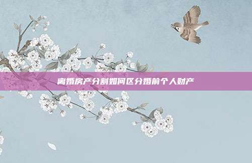 離婚房產分割如何區分婚前個人財產